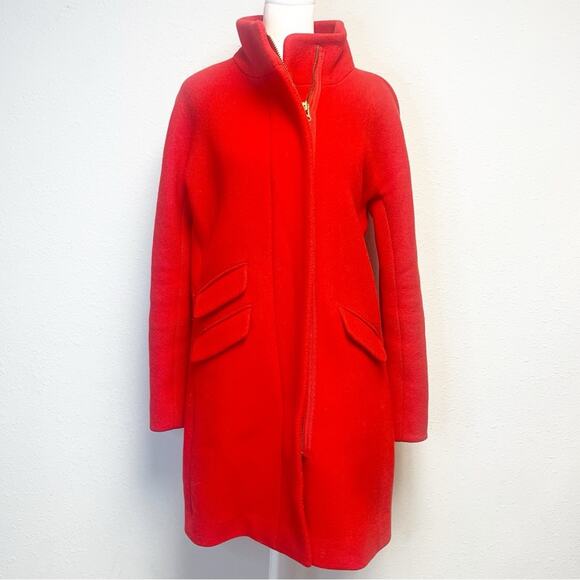 J. Crew Red Cocoon Wool Coat - Picture 3 of 10